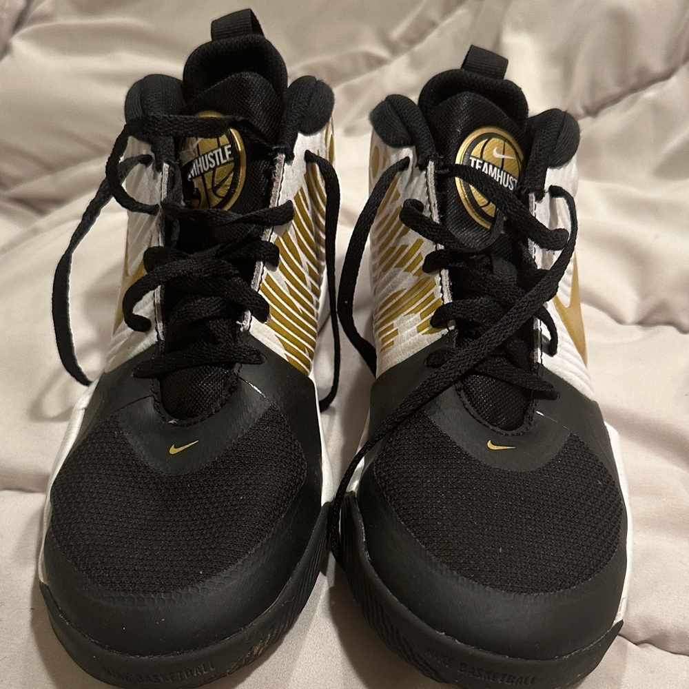 Nike Kids Sneakers - Black, White, and Gold